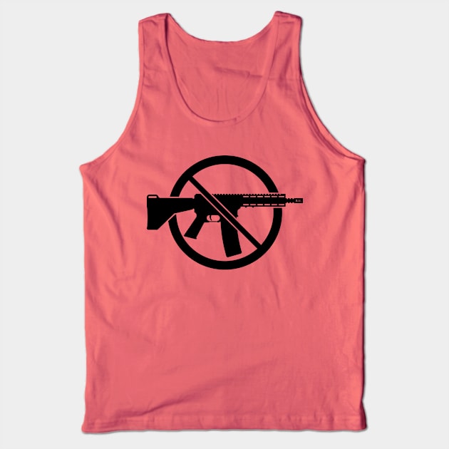 Gun Ban / Prohibition Sign (No Weapons / Peace / Black) Tank Top by MrFaulbaum